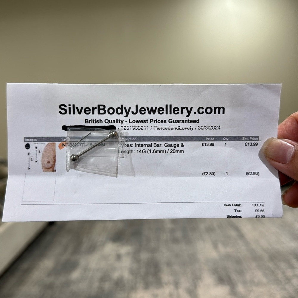 Nipple piercing jewelry